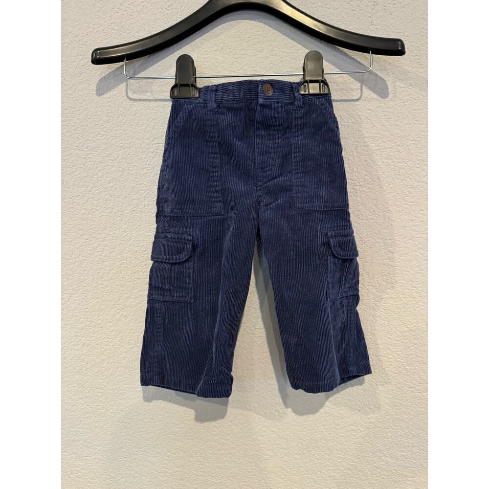 Kitestrings Boy's Size 12M Cargo Pockets Corduroy Capri Pants Navy Blue